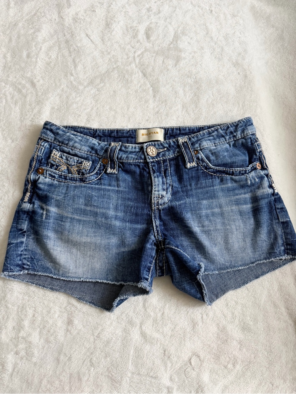 Big Star LIVE Women's Blue Denim Cutoff Shorts Size 28